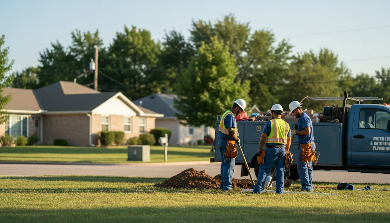 Residential water line and bathroom plumbing service in Henderson, IA